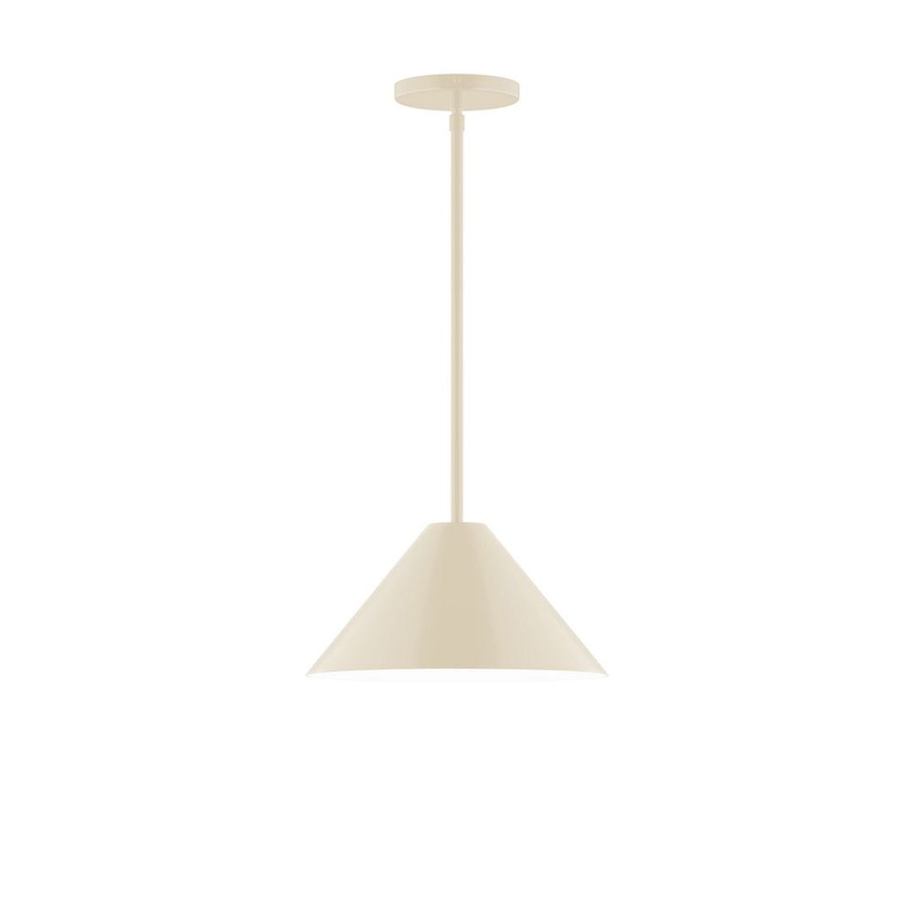 Montclair Lightworks STG422-16-L12 12" Axis Cone LED Stem Hung Pendant, Cream